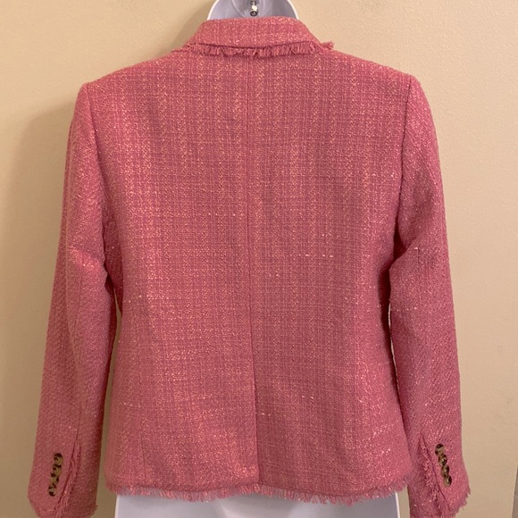 NWT Ann Taylor Newbury Blazer in Pink Tweed - Picture 4 of 12
